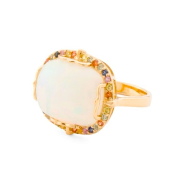 14kt Yellow Gold Ethiopian and Sapphire Ring Size 8 - Picture 1 of 1